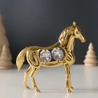 Сувенир  Лошадь с 4-мя хрусталиками, 9х3х9 см.