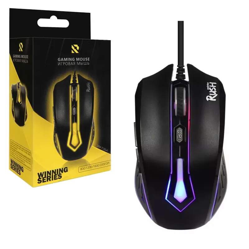 Мышь игровая проводная Smartbuy RUSH 712 черная (SBM-712G-K) /100 Мышь игровая проводная Smartbuy RUSH 712 черная (SBM-712G-K) /100