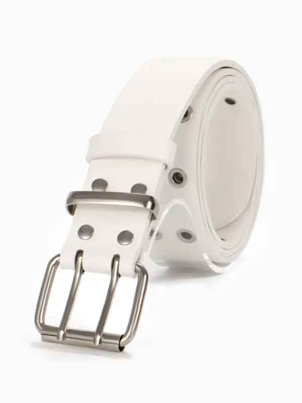 Ремень женский, 3.5&times;105 см, с люверсами, пряжка металл, белый