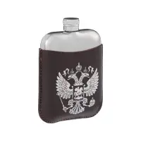 Фляжка &laquo;Герб России&raquo;, нержавеющая сталь, 180 мл, 6 oz