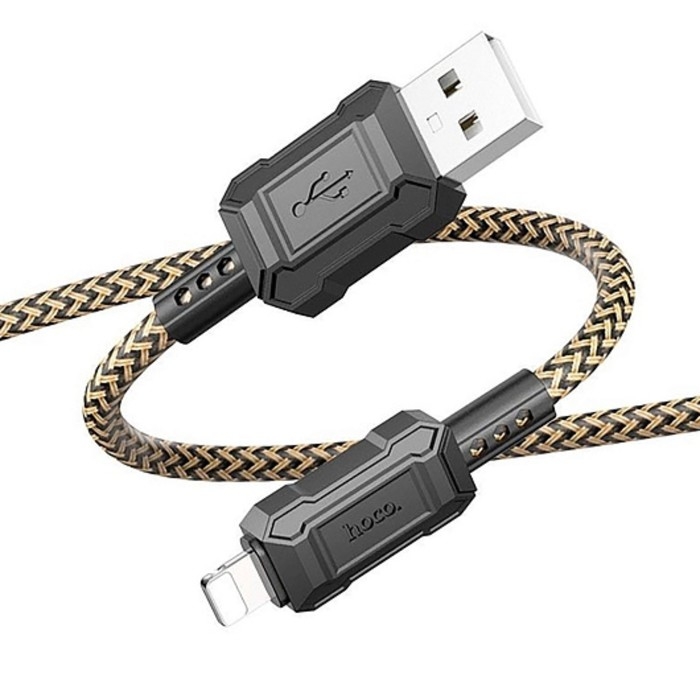 Кабель Hoco X94, Lightning - USB, 2.4 А, 1 м, передача данных, ПВХ, золотистый