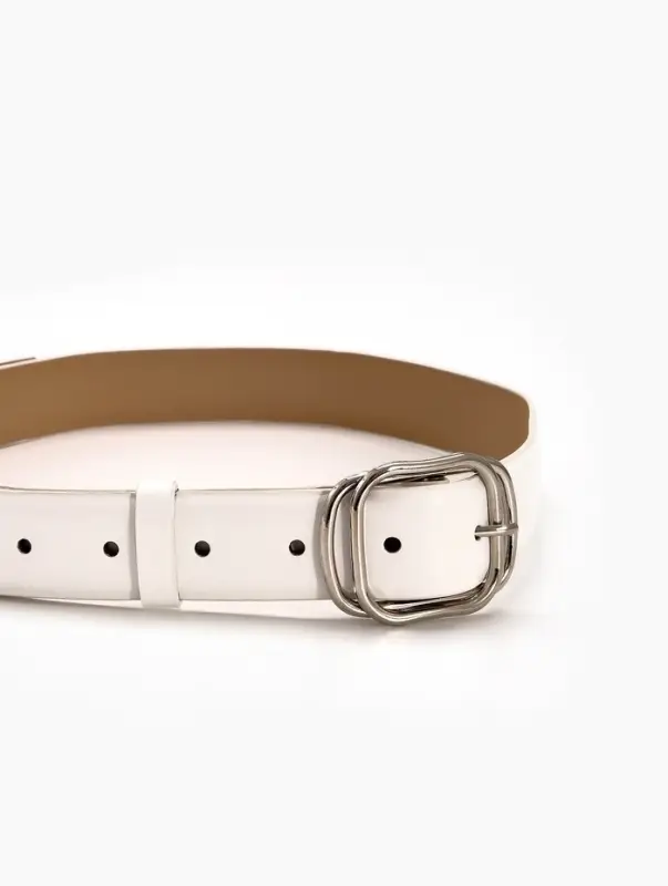 Ремень женский, 110&times;3.2 см, пряжка металл, серебристая, белый