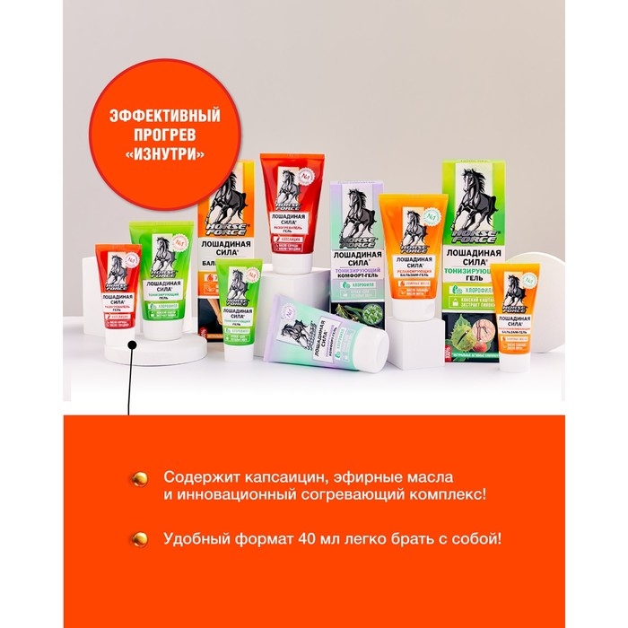 Гель Разогреватель Лошадиная сила, 40 мл Гель Разогреватель Лошадиная сила, 40 мл