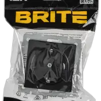 BRITE Розетка 1-местная с заземлением без защитных шторок 16А безвинтовое крепление РС21-1-0-БрЧ черный IEK