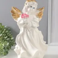 Фигура "Ангел в платье" большой" перламутр 36х19х18 см