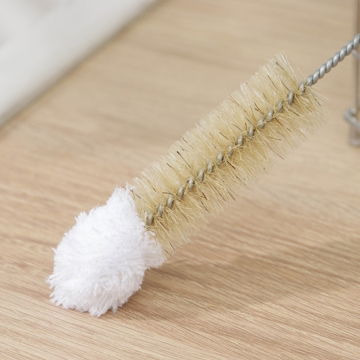 Ёрш для посуды с микрофиброй Доляна, 26×2 см, натуральная щетина Ёрш для посуды с микрофиброй Доляна, 26×2 см, натуральная щетина