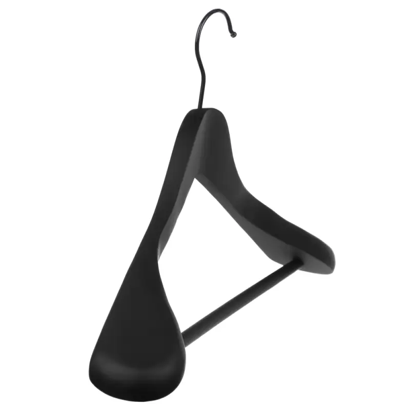 VETTA Вешалка деревянная для верхней одежды, софт тач, 44.5x23x5,8см, черная