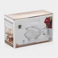 Икорница стеклянная "Рыба" 16,6х7,5х9,5 см, прозрачная