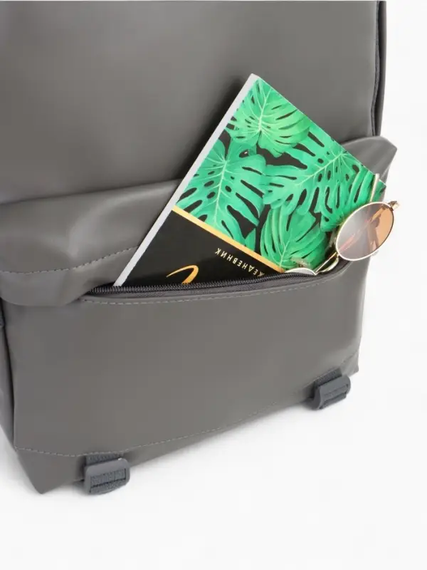 Рюкзак молодёжный на молнии, 3 кармана, размер 29&times;12&times;42 см, серый