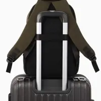 Рюкзак, 27*14*39 см, 2 отд 3н/карм, Комби, Водонепрон. дно, зеленый/черн