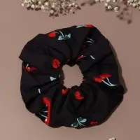 Резинка для волос "Орбита гранд" вишенки, 15 см, чёрный