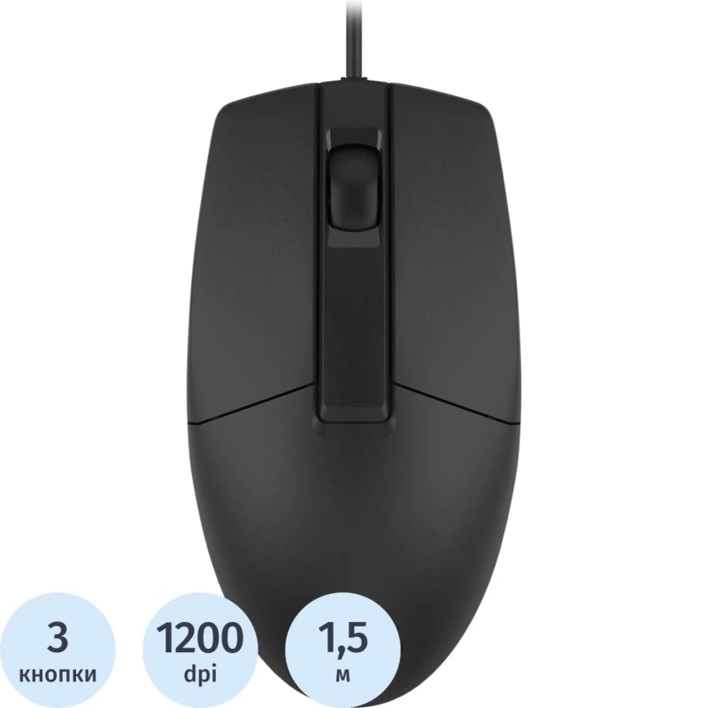 Мышь компьютерная A4Tech (OP-330 (BLACK)) оптическая 1200dpi/3but
