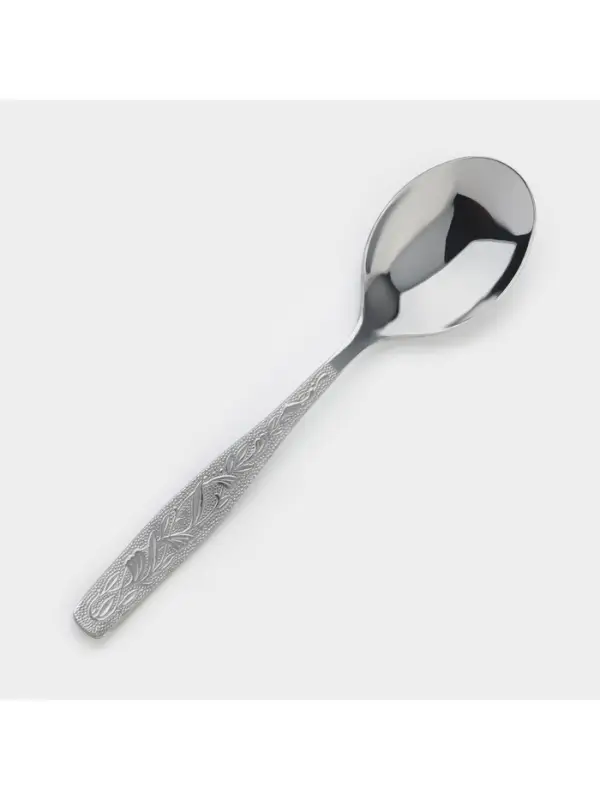 Ложка десертная &laquo;Уралочка&raquo;, длина 16 см, толщина 2 мм, цвет серебряный