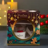 Ногодний ароматический набор "Каштановый пуддинг" свеча + диффузор