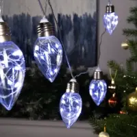 Гирлянда &laquo;Нить&raquo; 3 м с насадками &laquo;Лампочки капля&raquo;, IP20, прозрачная нить, 80 LED, свечение белое, 8 режимов, 220 В