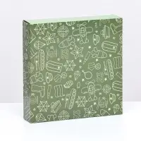 Коробка для 8 конфет шоколад, с окном, &laquo;Военный стиль&raquo; 17.7&times;17.8&times;3.8 см