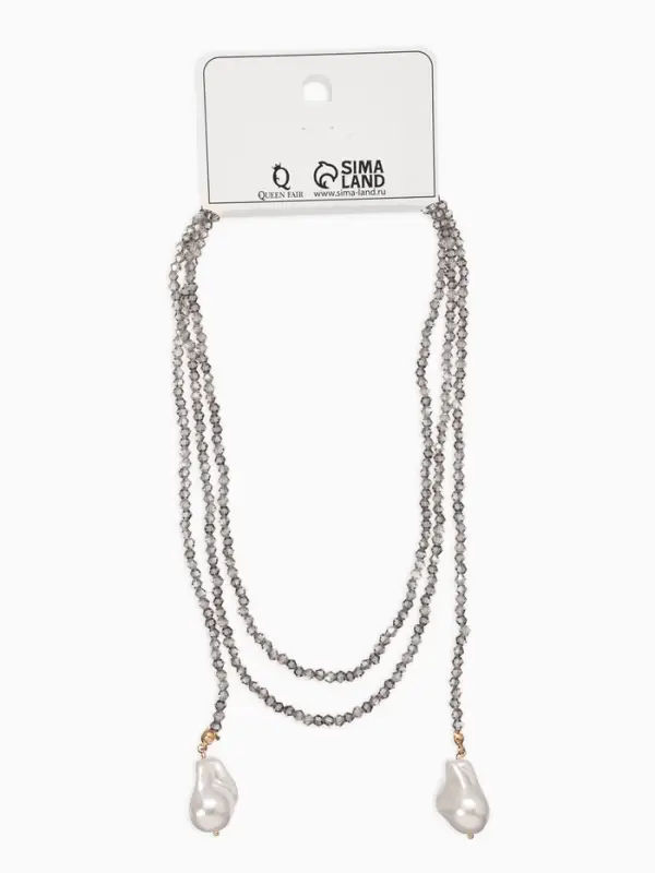 Бусы бисерные с подвесами жемчуг &laquo;Нить стекла&raquo;, L=120 см, №2, серые