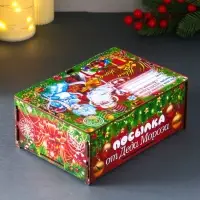 Шкатулка-ящик  самосборный малый  "Красный Новый год", 20х13,6х8 см