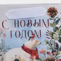 Пакет подарочный новогодний ламинированный «Мишка», 15 х 12 х 5.5 см