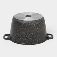 Кастрюля KUKMARA Granit ultra, 8 л, d=30 см, со стеклянной крышкой, антипригарное покрытие, литой алюминий, коричневая