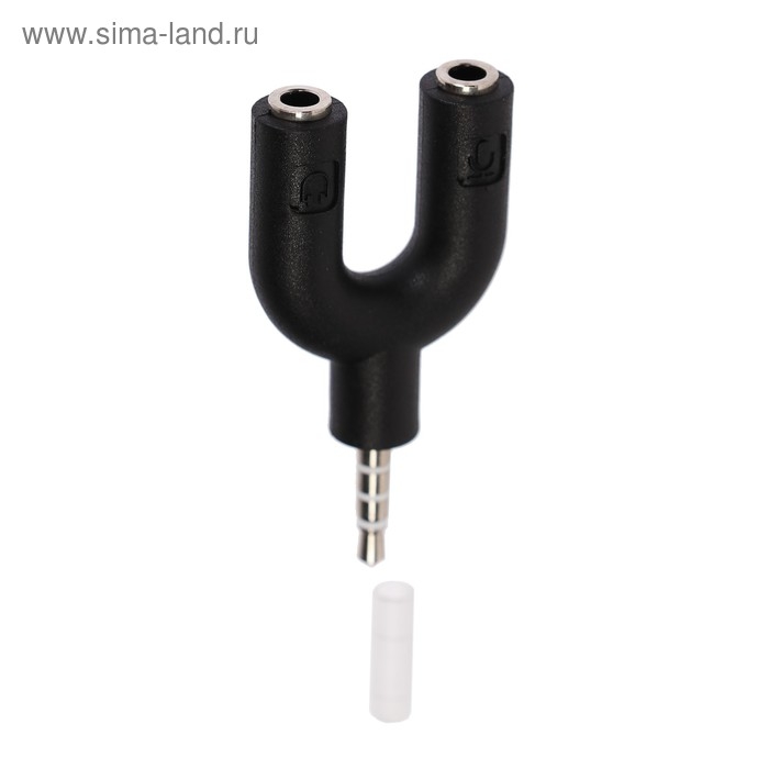 Разветвитель Luazon, Jack 3.5 мм (4pin)(m)-2xJack 3.5 (3 pin)(f), для микро и наушников Разветвитель Luazon, Jack 3.5 мм (4pin)(m)-2xJack 3.5 (3 pin)(f), для микро и наушников