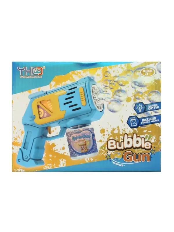 Генератор мыльных пузырей &laquo;Пистолет&raquo;, световые эффекты, работает от батареек, цвет голубой