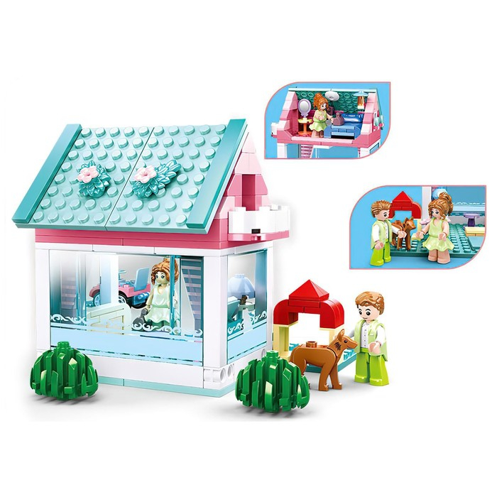 Конструктор &laquo;Розовая Мечта. Загородный дом&raquo;, 3 фигурки в наборе, 244 детали