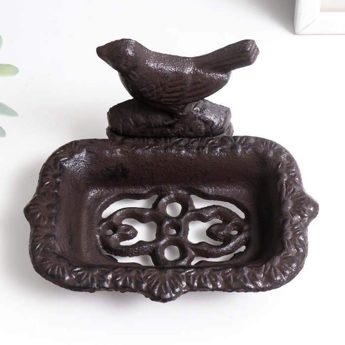 Сувенир чугун мыльница Сувенир чугун мыльница "Птица" 9х11х15 см
