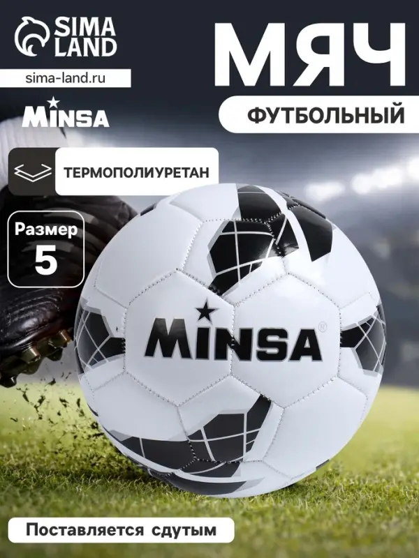 Футбольный мяч MINSA, машинная сшивка, 32 панели, р. 5, TPU