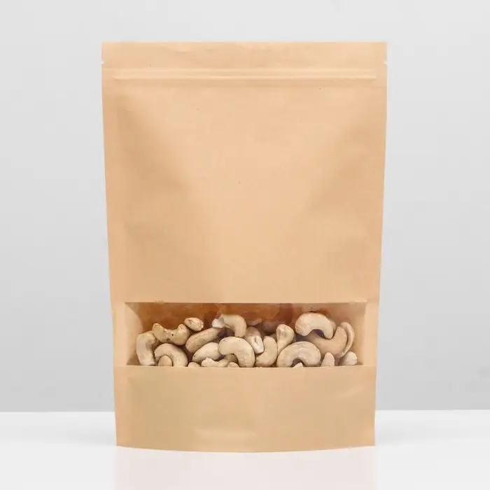 Пакет Zip - lock Крафт с прямоугольным окном 18×26 см Пакет Zip - lock Крафт с прямоугольным окном 18×26 см