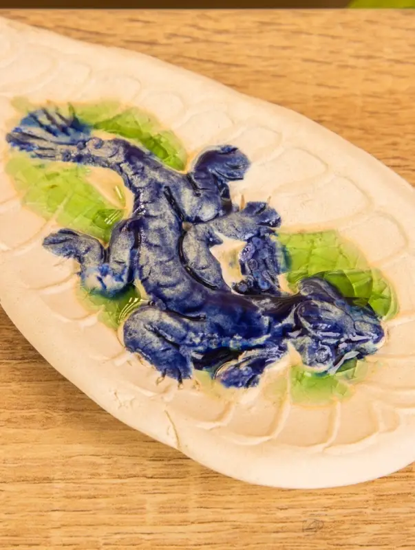 Подставка под благовония «Ящерица», 14×7×1.5 см, керамика, синяя