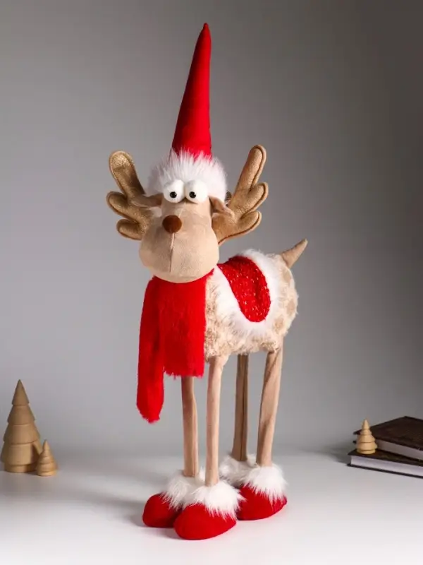 Кукла интерьерная Кукла интерьерная "Золотой лосик в красном колпаке" 26х15х60 см