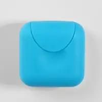 Таблетница, 7&times;7&times;3.5 см, 4 секции, голубая