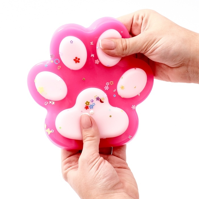 Сквиш антистресс - игрушка «Кошачья лапка», с блёстками, МИКС