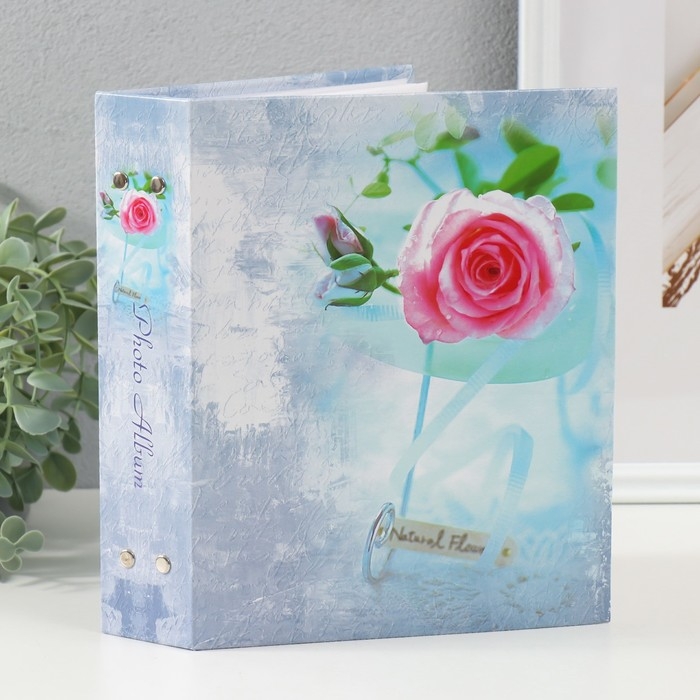 Фотоальбом на 200 фото 10х15 см Фотоальбом на 200 фото 10х15 см "Розы-2 (Голубой)"