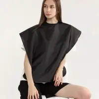 Пелерина парикмахерская, на липучке, чёрная