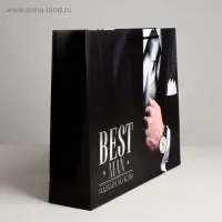 Пакет подарочный ламинированный, упаковка, &laquo;Best man&raquo;, S 15&times;12&times;5.5 см