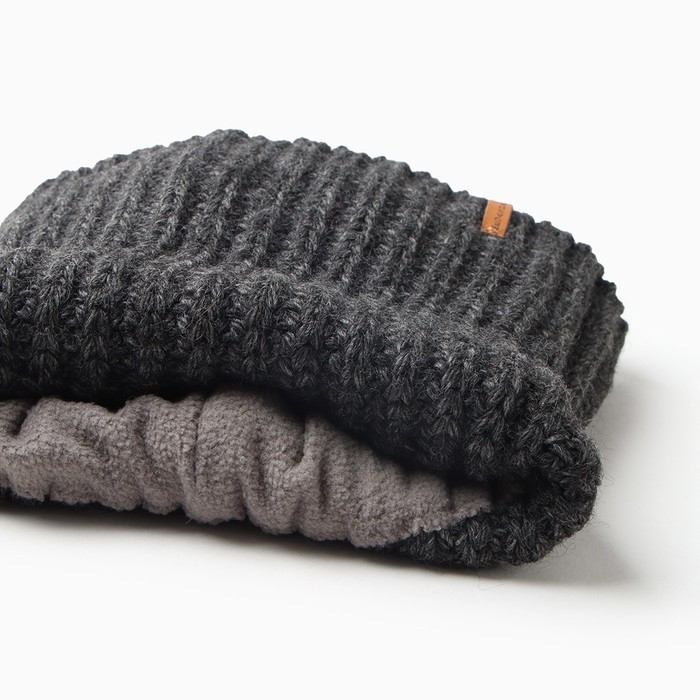 Шапка-шлем детский, цвет графит, размер 50-52 Шапка-шлем детский, цвет графит, размер 50-52