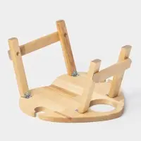 Столик - поднос для вина в форме сердца Adelica, с менажницей и складными ножками, на 2 персоны, d=30&times;1.8 см, дерево берёза