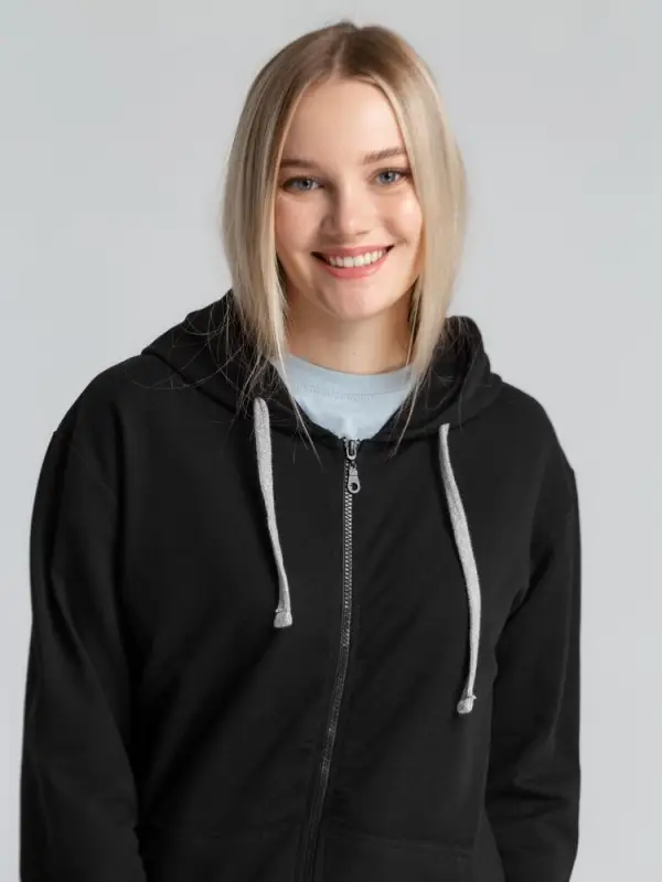 Толстовка на молнии с капюшоном Unit Siverga черная, размер XS Толстовка на молнии с капюшоном Unit Siverga черная, размер XS