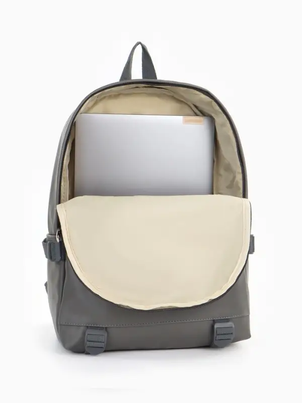 Рюкзак молодёжный на молнии, 3 кармана, размер 29&times;12&times;42 см, серый