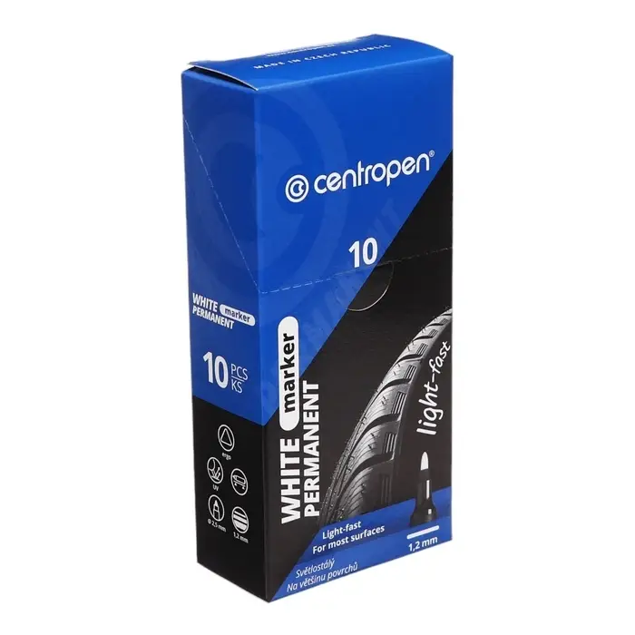 Маркер перманентный Centropen 2686, белый, узел 2.5 мм, линия 1.2 мм