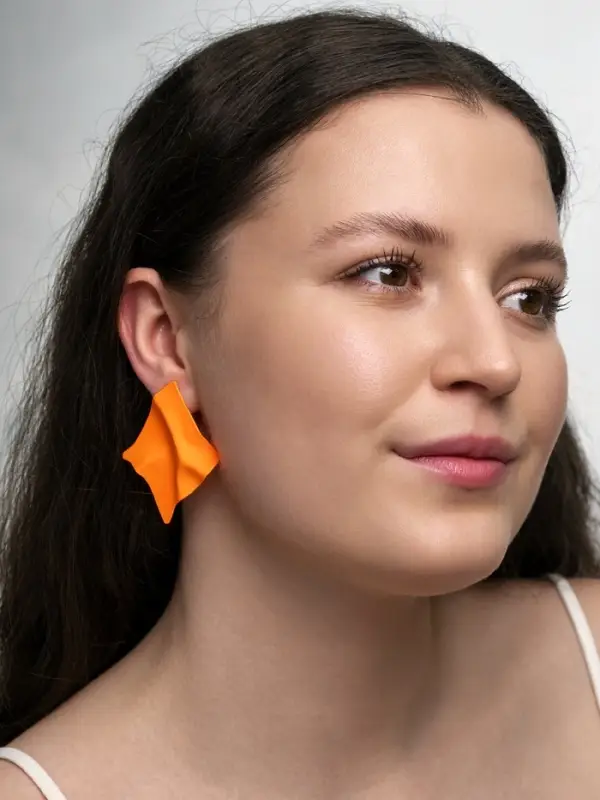 Серьги металл &laquo;Яркость&raquo;, ромб, оранжевые