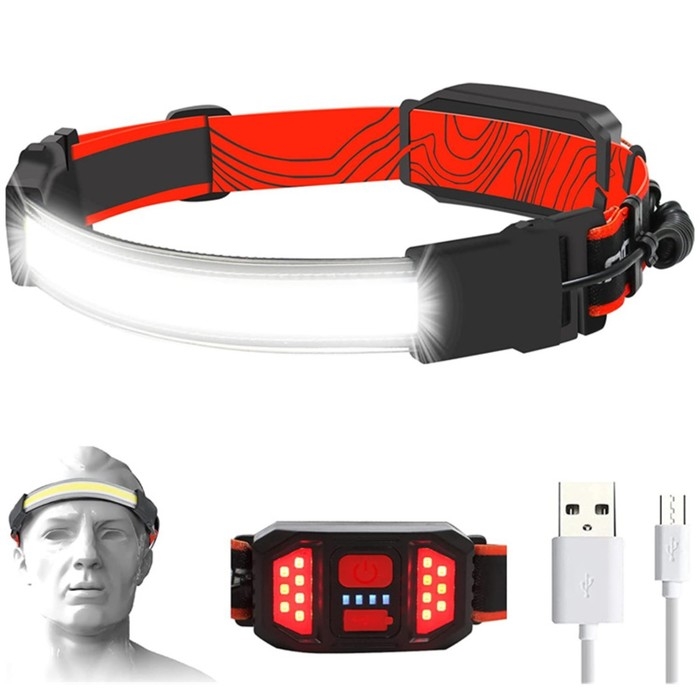 Фонарь налобный аккумуляторный, 5 Вт, 1200 мАч, COB, USB, 12 х 6 х 5 см Фонарь налобный аккумуляторный, 5 Вт, 1200 мАч, COB, USB, 12 х 6 х 5 см