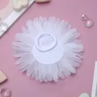 Бант для волос на резинке &laquo;Школьница&raquo;, розочка, d=10 см, белый