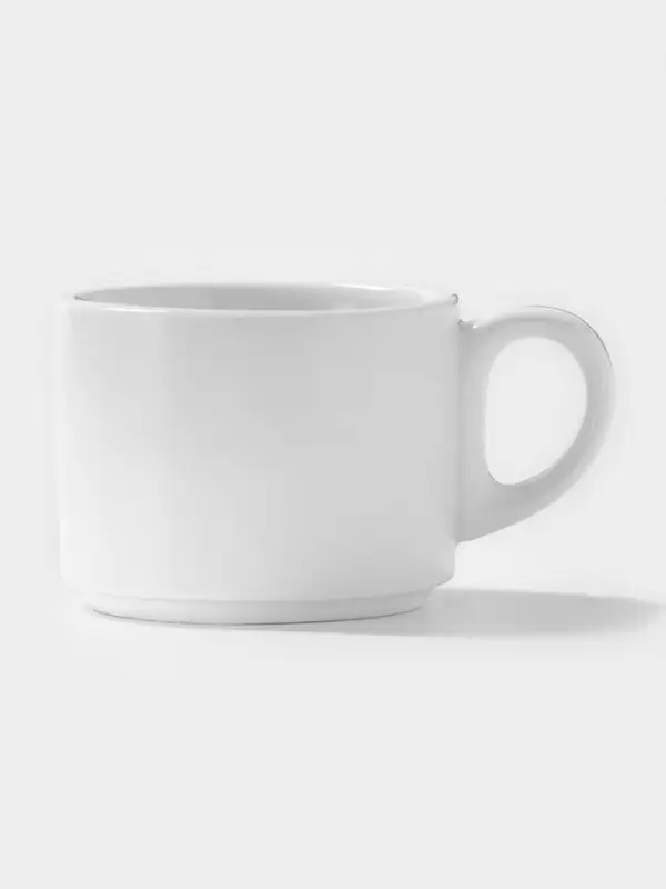 Чайный сервиз Magistro Basic bistro, 2 персоны, 4 предмета: 2 чашки 200 мл, 2 блюдца d=15 см, фарфор, белый