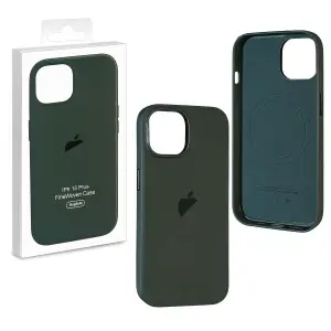 Чехол для iPhone 15 Plus Fine Woven Case 100% ORG Evergreen (MagSafe + анимация NFC Clear) c LOGO