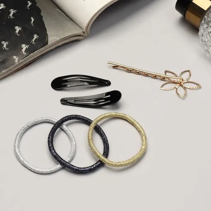 Набор для волос Набор для волос "Лиора" (6 резинок, 3 невидимки 4,5 и 5,5 см) цветок