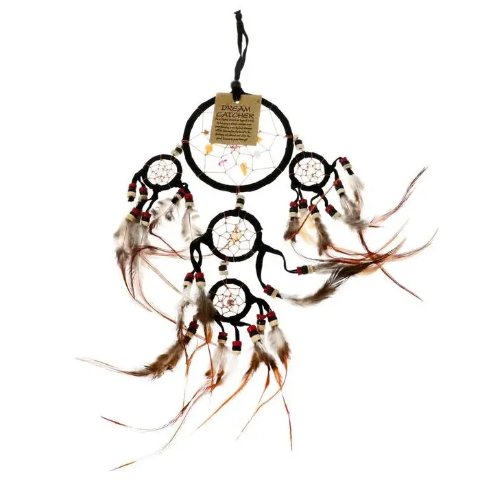 Ловец снов "Пять колец" чёрный 14х0,5х40 см