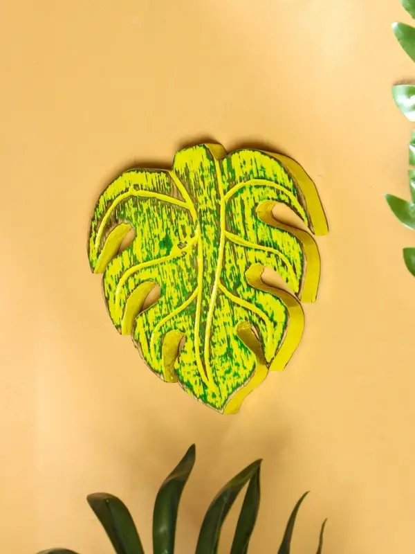 Панно &laquo;Лист&raquo;, 12&times;13&times;1 см, дерево, зелёное